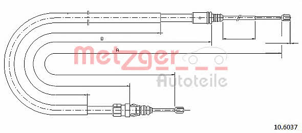 Metzger 10.6037 Cable Pull, parking brake 106037