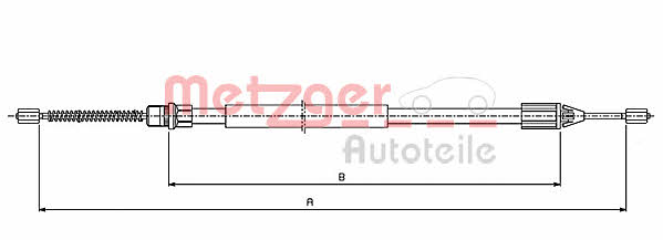 Metzger 10.6543 Cable Pull, parking brake 106543
