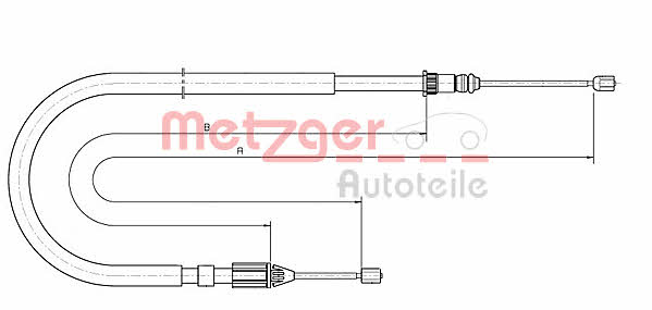 Metzger 10.6684 Cable Pull, parking brake 106684