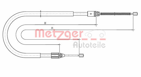 Metzger 10.6691 Cable Pull, parking brake 106691