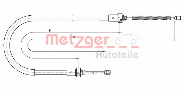 Metzger 10.6890 Cable Pull, parking brake 106890