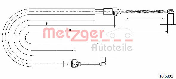 Metzger 10.6891 Cable Pull, parking brake 106891