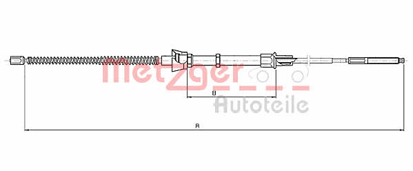 Metzger 10.7136 Cable Pull, parking brake 107136