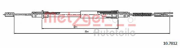 Metzger 10.7812 Cable Pull, parking brake 107812