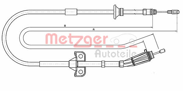 Metzger 10.8189 Parking brake cable left 108189