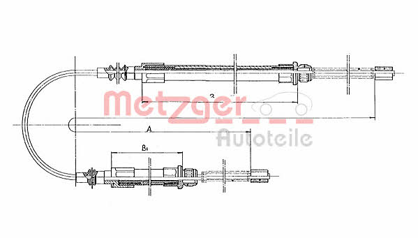 Metzger 1171.1 Cable Pull, parking brake 11711