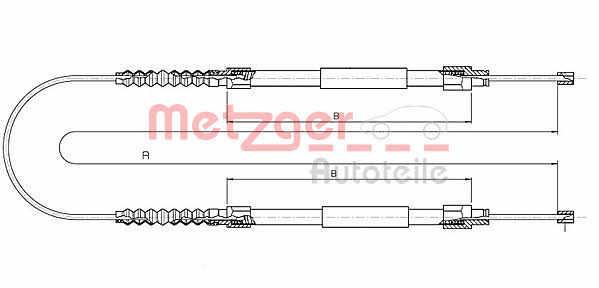 Metzger 1171.11 Cable Pull, parking brake 117111