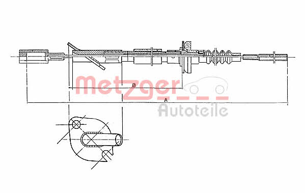 Metzger 1402.2 Clutch cable 14022