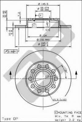 Metzger 14839 V Rear brake disc, non-ventilated 14839V