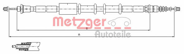 Metzger 1651.22 Cable Pull, parking brake 165122