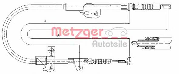 Metzger 17.0237 Parking brake cable, right 170237