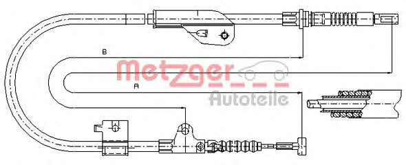 Metzger 17.0238 Parking brake cable left 170238