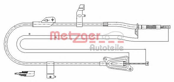 Metzger 17.0246 Parking brake cable, right 170246