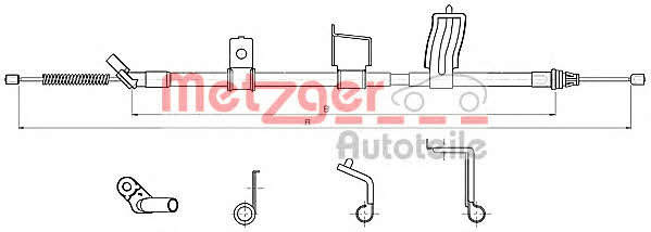 Metzger 17.0326 Parking brake cable, right 170326