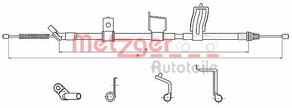 Metzger 17.0328 Parking brake cable, right 170328