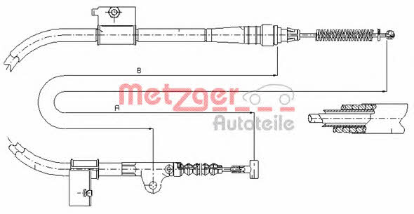 Metzger 17.0331 Parking brake cable left 170331