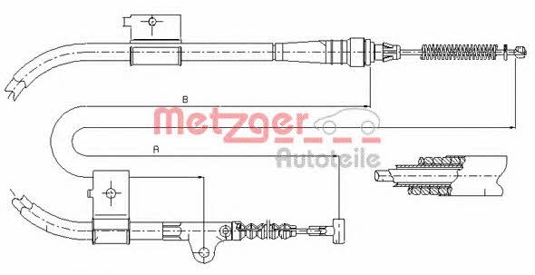 Metzger 17.0332 Cable Pull, parking brake 170332