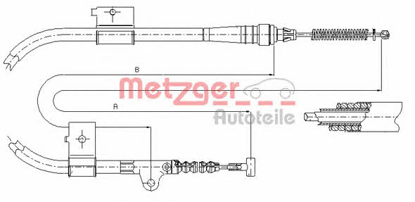 Metzger 17.0334 Parking brake cable, right 170334