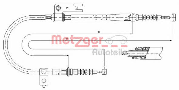 Metzger 17.0595 Cable Pull, parking brake 170595