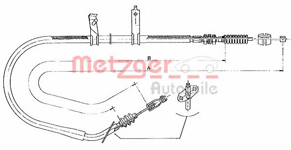 Metzger 17.067 Cable Pull, parking brake 17067