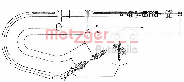 Metzger 17.068 Cable Pull, parking brake 17068