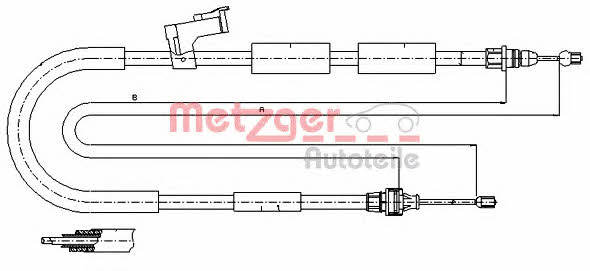 Metzger 17.0684 Parking brake cable, right 170684