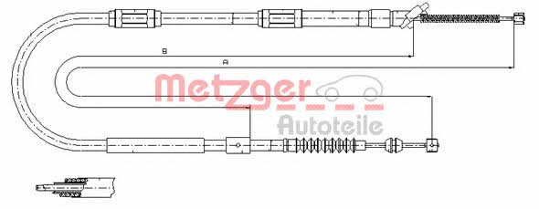 Metzger 17.1041 Parking brake cable left 171041