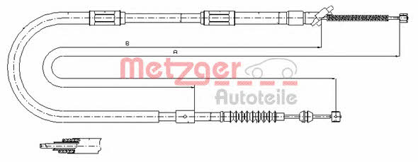 Metzger 17.1042 Parking brake cable, right 171042