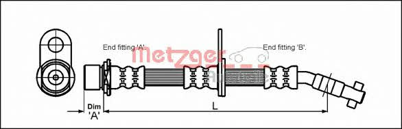 Metzger 4112167 Brake Hose 4112167 4112167 Metzger Brake Hose