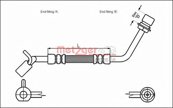 Metzger 4112317 Brake Hose 4112317