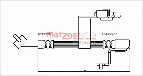 Metzger 4112509 Brake Hose 4112509