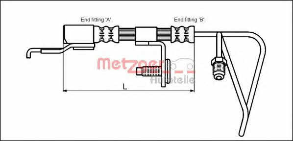 Metzger 4112512 Brake Hose 4112512