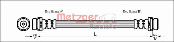 Metzger 4112526 Brake Hose 4112526