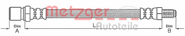Flexible brake hose Citroen Visa: 4112805 Metzger Brake Hose