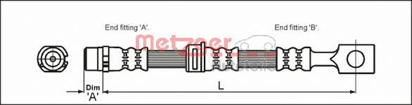 Metzger 4112825 Brake Hose 4112825 4112825 Metzger Brake Hose