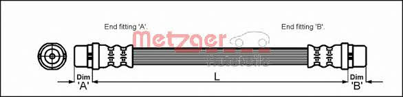 Metzger 4112829 Brake Hose 4112829 4112829 Metzger Brake Hose