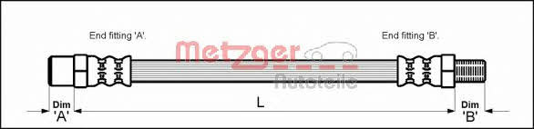 Metzger 4113270 Brake Hose 4113270