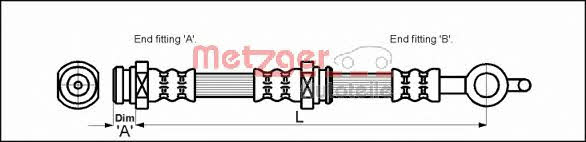 Metzger 4113302 Brake Hose 4113302