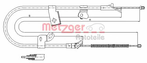 Metzger 17.1079 Cable Pull, parking brake 171079