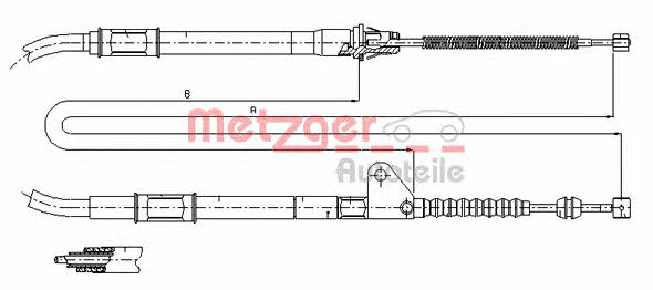 Metzger 17.1413 Parking brake cable left 171413