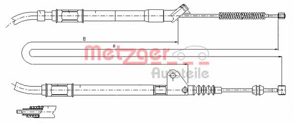 Metzger 17.1415 Parking brake cable left 171415