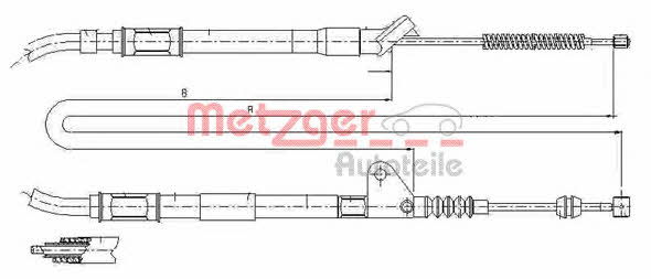 Metzger 17.1416 Cable Pull, parking brake 171416