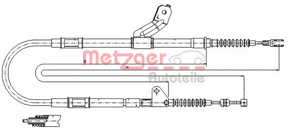 Metzger 17.1418 Cable Pull, parking brake 171418