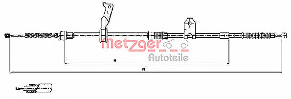 Metzger 17.1480 Parking brake cable left 171480