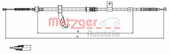 Metzger 17.1481 Parking brake cable, right 171481