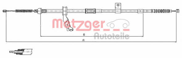 Metzger 17.1483 Parking brake cable, right 171483
