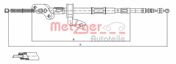 Metzger 17.1550 Cable Pull, parking brake 171550