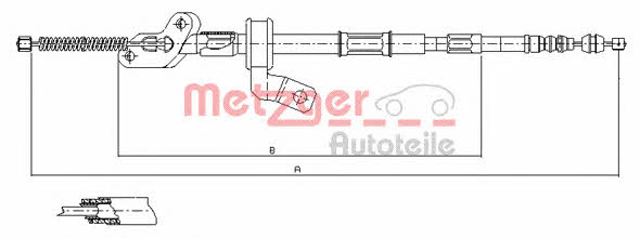 Metzger 17.1551 Cable Pull, parking brake 171551