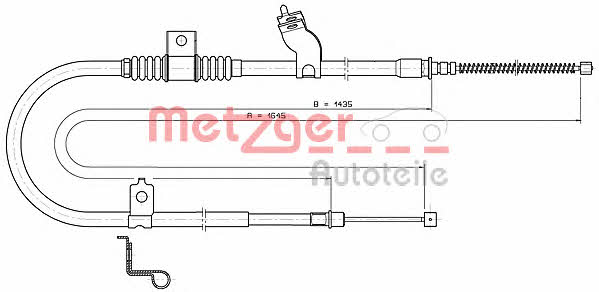 Metzger 17.2290 Cable Pull, parking brake 172290