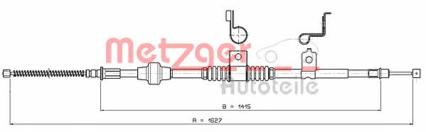 Metzger 17.2295 Parking brake cable, right 172295